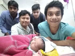 tapon kumar roy with newborn zavi